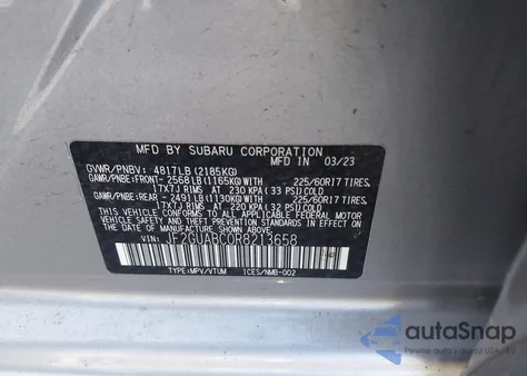 2024 Subaru Crosstrek из США, поврежденный, VIN JF2GUABC0R8213658